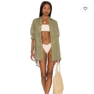 Vitamin A Playa Shirt Dress in Agave